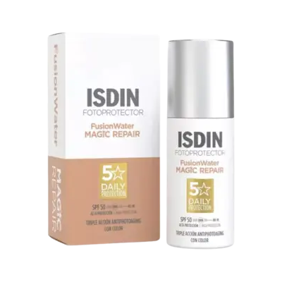 Isdin Fusion Water Magic Repair Color SPF50 Zonnebrandcrème - 50ml Isdin Fusion Water Magic Repair Color SPF50 Zonnebrandcrème - 50ml