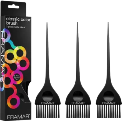 Framar Classic Color Brush Set Matte Black 3stuks Framar Classic Color Brush Set Matte Black 3stuks