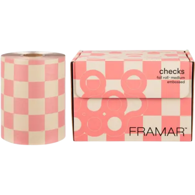 Framar Medium Foil Embossed Checkered Beige & Pink Framar Medium Foil Embossed Checkered Beige & Pink