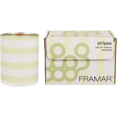 Framar Medium Foil Embossed Stripes Celery Framar Medium Foil Embossed Stripes Celery