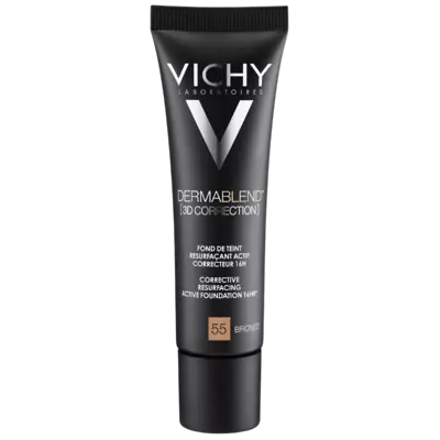 Vichy Dermablend 3D Correction Foundation - Shade 55 Bronze - Gladmakende SPF 25 Vichy Dermablend 3D Correction Foundation - Shade 55 Bronze - Gladmakende SPF 25
