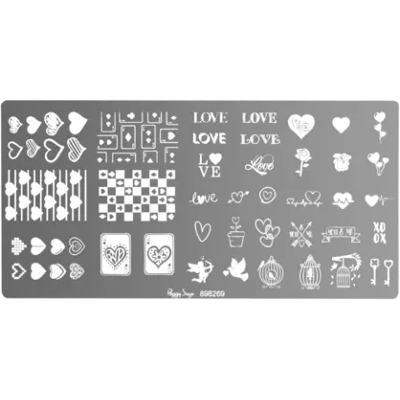 Peggy Sage Nail Art Stamping Plate Hearts Peggy Sage Nail Art Stamping Plate Hearts