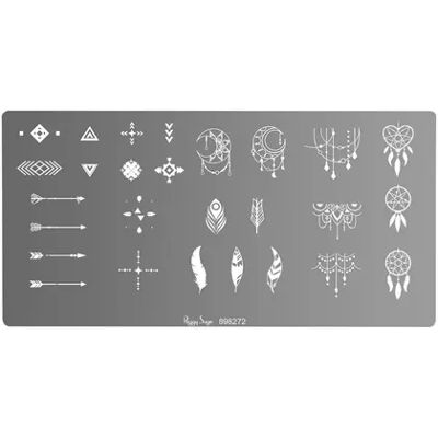 Peggy Sage Nail Art Stamping Plate Feather Peggy Sage Nail Art Stamping Plate Feather