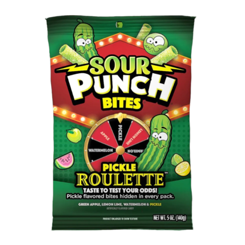 Sour Punch - Bites Pickle Roulette Peg Bag 140 Gram
