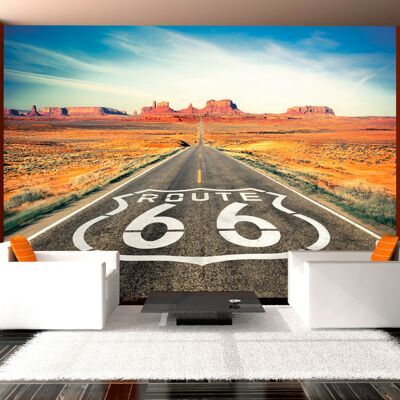 Karo-art Zelfklevend fotobehang - Route 66 , Premium Print 98x70cm Karo-art Zelfklevend fotobehang - Route 66 , Premium Print 98x70cm