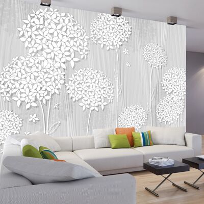 Karo-art Zelfklevend fotobehang - Delicate schaduw van bloemen , Premium Print 147x105cm Karo-art Zelfklevend fotobehang - Delicate schaduw van bloemen , Premium Print 147x105cm