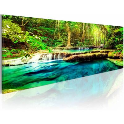 Karo-art Schilderij - Juweel van de natuur , water bomen 120x40cm Karo-art Schilderij - Juweel van de natuur , water bomen 120x40cm