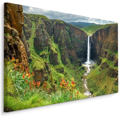 Karo-art Schilderij - Prachtige waterval in de natuur, premium print 100x70cm Karo-art Schilderij - Prachtige waterval in de natuur, premium print 100x70cm