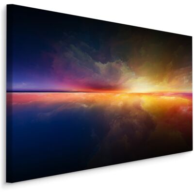 Karo-art Schilderij - De Horizon, Abstract, Print op Canvas, Premium Print 70x50cm Karo-art Schilderij - De Horizon, Abstract, Print op Canvas, Premium Print 70x50cm
