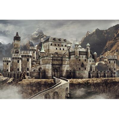 Karo-art Fotobehang - Middeleeuws fantasie Kasteel, 11 maten, Mysterieus op de muur, inclusief behanglijm 405 x 270 cmcm Karo-art Fotobehang - Middeleeuws fantasie Kasteel, 11 maten, Mysterieus op de muur, inclusief behanglijm 405 x 270 cmcm