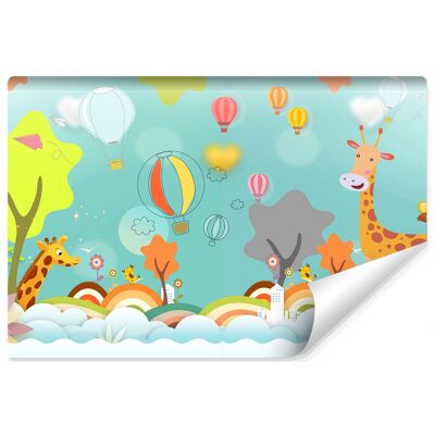 Karo-art Fotobehang - Dieren tussen de wolken, Kinderkamer, premium print, inclusief behanglijm 520x318cm Karo-art Fotobehang - Dieren tussen de wolken, Kinderkamer, premium print, inclusief behanglijm 520x318cm