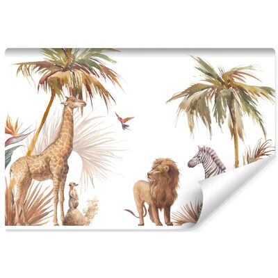 Karo-art Fotobehang - Safari dieren, premium print, inclusief behanglijm 300x210cm Karo-art Fotobehang - Safari dieren, premium print, inclusief behanglijm 300x210cm