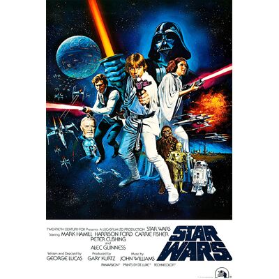 Karo-art Poster - Star Wars - A New Hope, Originele Filmposter, Premium Print, Professioneel Fotopapier 40x60cm Karo-art Poster - Star Wars - A New Hope, Originele Filmposter, Premium Print, Professioneel Fotopapier 40x60cm