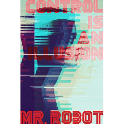 Karo-art Poster - Quote van mr Robot, Control is an Illusion, Premium print 60x90cm Karo-art Poster - Quote van mr Robot, Control is an Illusion, Premium print 60x90cm