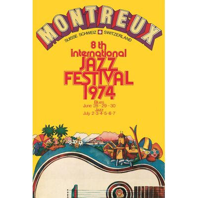 Karo-art Poster - Montreux, 1974 jazz festival originele poster 40x60cm Karo-art Poster - Montreux, 1974 jazz festival originele poster 40x60cm