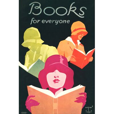 Karo-art Poster - Books For Everyone, 1929, Boeken voor iedereen, 3 maten, Premium Print 40x60cm Karo-art Poster - Books For Everyone, 1929, Boeken voor iedereen, 3 maten, Premium Print 40x60cm