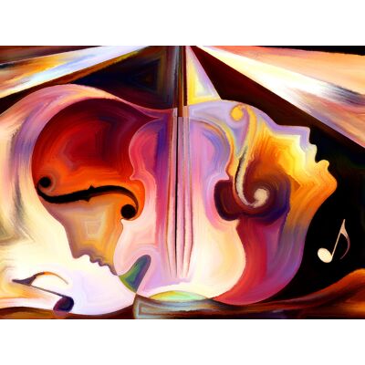 Karo-art Poster - Abstracte Muziek, multikleur, 2 maten, verpakt in stevige kartonnen rolkoker 60x45cm Karo-art Poster - Abstracte Muziek, multikleur, 2 maten, verpakt in stevige kartonnen rolkoker 60x45cm