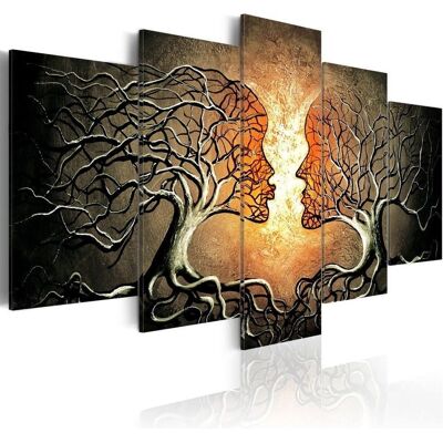 Karo-art Schilderij - Liefdeverstrengeling, 5luik, Premium Print op echt Italiaans canvas canvas, een sierraad aan de muur, Wanddecoratie, Abstract 200x100cm Karo-art Schilderij - Liefdeverstrengeling, 5luik, Premium Print op echt Italiaans canvas canvas, een sierraad aan de muur, Wanddecoratie, Abstract 200x100cm
