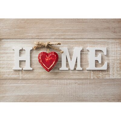 Karo-art Schilderij - Home sweet home, print op canvas , Beige rood , 2 maten , Wanddecoratie 100x70cm Karo-art Schilderij - Home sweet home, print op canvas , Beige rood , 2 maten , Wanddecoratie 100x70cm