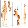 Karo-art Schilderij - Grappige Giraffe, 3 luik 120x60cm