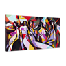 Karo-art Schilderij -Abstracte vrouw met primaire kleur, Picasso en Mondriaan stijl, 2 maten 90x60cm