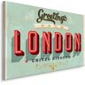 Karo-art Schilderij - Groeten uit Londen, Greetings from London, Premium Print 90x60cm