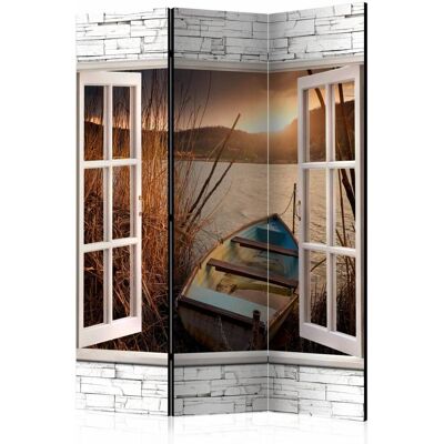 Karo-art Vouwscherm / Kamerscherm - Uitzicht over meer 135x172cm , gemonteerd geleverd , dubbelzijdig geprint 135x172cm Karo-art Vouwscherm / Kamerscherm - Uitzicht over meer 135x172cm , gemonteerd geleverd , dubbelzijdig geprint 135x172cm