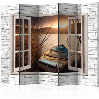 Karo-art Vouwscherm / Kamerscherm - Uitzicht op meer 225x172cm , gemonteerd geleverd, dubbelzijdig geprint 225x172cm Karo-art Vouwscherm / Kamerscherm - Uitzicht op meer 225x172cm , gemonteerd geleverd, dubbelzijdig geprint 225x172cm
