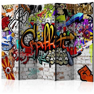 Karo-art Vouwscherm / Kamerscherm - Graffiti 225x172cm , gemonteerd geleverd, dubbelzijdig geprint 225x172cm Karo-art Vouwscherm / Kamerscherm - Graffiti 225x172cm , gemonteerd geleverd, dubbelzijdig geprint 225x172cm