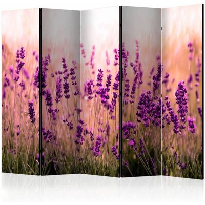 Karo-art Vouwscherm / Kamerscherm - Lavendel in de regen 225x172cm , gemonteerd geleverd, dubbelzijdig geprint 225x172cm Karo-art Vouwscherm / Kamerscherm - Lavendel in de regen 225x172cm , gemonteerd geleverd, dubbelzijdig geprint 225x172cm