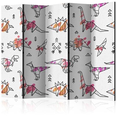 Karo-art Vouwscherm / Kamerscherm - Origami Dinosaurussen gemonteerd geleverd, dubbelzijdig geprint 225x172 cm 225x172cm Karo-art Vouwscherm / Kamerscherm - Origami Dinosaurussen gemonteerd geleverd, dubbelzijdig geprint 225x172 cm 225x172cm