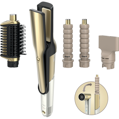 Shark Glam 4-in-1 - Hd6041seu Hairstyler Goud Shark Glam 4-in-1 - Hd6041seu Hairstyler Goud
