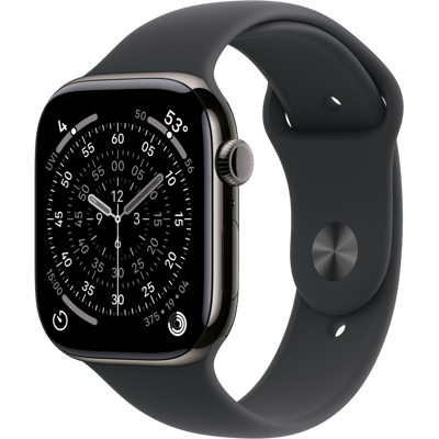 Apple Watch Series 11 gps + Cellular - 42mm titanium Case Black Sport Band M/l Smartwatch Slate Apple Watch Series 11 gps + Cellular - 42mm titanium Case Black Sport Band M/l Smartwatch Slate