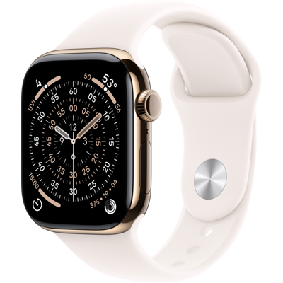 Apple Watch Series 11 gps + Cellular - 46mm titanium Case Light Blush Sport Band M/l Smartwatch Gold Apple Watch Series 11 gps + Cellular - 46mm titanium Case Light Blush Sport Band M/l Smartwatch Gold