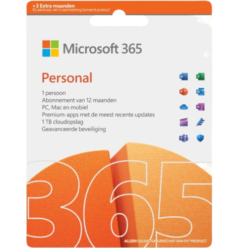 Software Microsoft 365 Personal - Jaarabonnement 1 Gebruiker