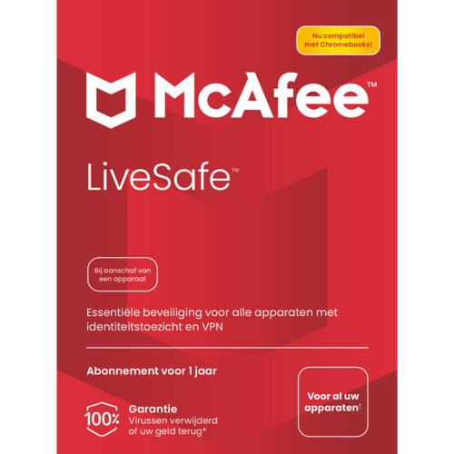 Mcafee Livesafe Antivirus- En Internetbeveiligingssoftware Onbeperkt Aantal Apparaten (windows/mac/android/ios) Eenjarig Abonnement