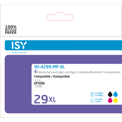 ISY Multipack 4 Epson 29xl Bcmy ISY Multipack 4 Epson 29xl Bcmy