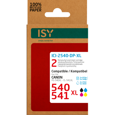 ISY Multipack 2 Canon 540xl+541xl ISY Multipack 2 Canon 540xl+541xl