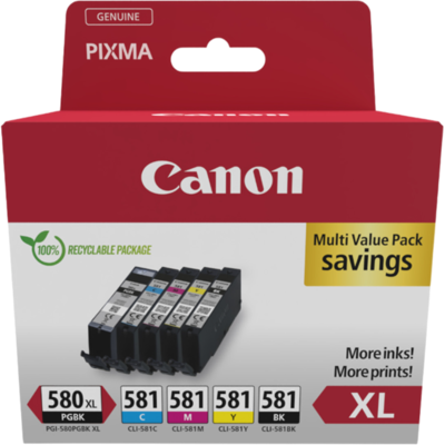 Canon PGI-580XL/CLI-581 Meerdelig pakket - Inktcartridges Canon PGI-580XL/CLI-581 Meerdelig pakket - Inktcartridges