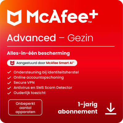 Mcafee+ Advanced Gezin - Windows. Macos Android Ios Chromeos Onbeperkt Aantal Apparaten Abonnement Van 1 Jaar (digitale Download) Mcafee+ Advanced Gezin - Windows. Macos Android Ios Chromeos Onbeperkt Aantal Apparaten Abonnement Van 1 Jaar (digitale Download)