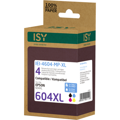 ISY Multipack 4 Epson 604xl Bcmy Zwart/color ISY Multipack 4 Epson 604xl Bcmy Zwart/color