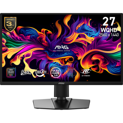 MSI Mag 272qp Qd-oled X24 - 26.5 Inch Wqhd 2560 X 1440 Pixels Oled (organic Light-emitting Diode) MSI Mag 272qp Qd-oled X24 - 26.5 Inch Wqhd 2560 X 1440 Pixels Oled (organic Light-emitting Diode)