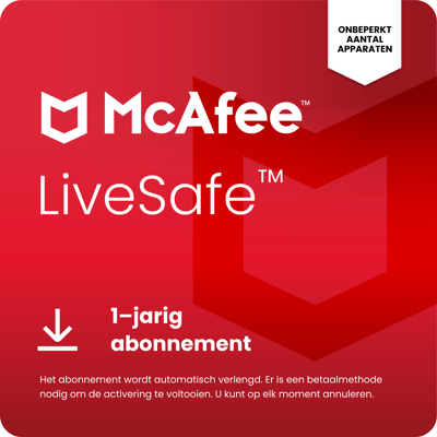 Mcafee Livesafe - Onbeperkt Aantal Apparaten Abonnement Van 1 Jaar Wordt Jaarlijks Automatisch Verlengd (digitale Download) Mcafee Livesafe - Onbeperkt Aantal Apparaten Abonnement Van 1 Jaar Wordt Jaarlijks Automatisch Verlengd (digitale Download)