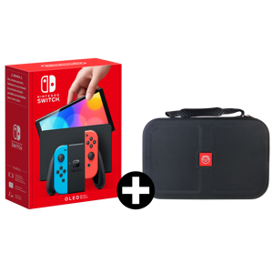 Nintendo Switch Oled Rood/blauw + Qware Carry Bag