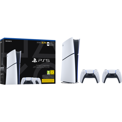 Playstation PS5 Digital Edition 825 Gb – Bundel Met Twee Dualsense® Draadloze Controllers Playstation PS5 Digital Edition 825 Gb – Bundel Met Twee Dualsense® Draadloze Controllers