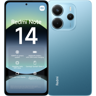 Xiaomi Note 14 - 4g 128 Gb Blauw + Buds 6 Lite Zwart Xiaomi Note 14 - 4g 128 Gb Blauw + Buds 6 Lite Zwart