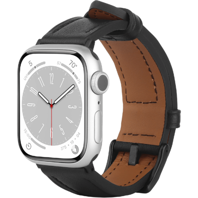 Just In Case Timeless Leather Strap Apple Watch 45-49 Mm Horlogebandje Zwart Just In Case Timeless Leather Strap Apple Watch 45-49 Mm Horlogebandje Zwart
