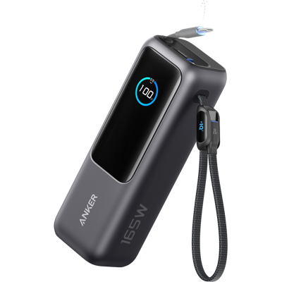 Anker Zolo (165w Ingebouwde Intrekbare Usb-c-kabel) 25000 Mah Zwart Powerbank Zwart Anker Zolo (165w Ingebouwde Intrekbare Usb-c-kabel) 25000 Mah Zwart Powerbank Zwart
