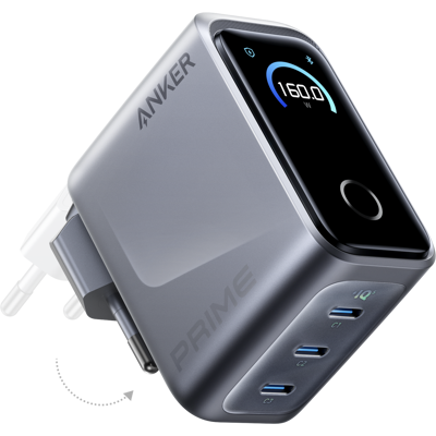 Anker Prime Oplader - 160W - 3 Poorten - Draadloos Opladen Anker Prime Oplader - 160W - 3 Poorten - Draadloos Opladen