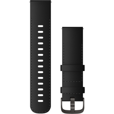 Garmin Leren Polsband 22mm Snelsluiting Zwart Met Leigrijze Gesp Horlogebandje Zwart Garmin Leren Polsband 22mm Snelsluiting Zwart Met Leigrijze Gesp Horlogebandje Zwart